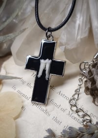 Image 4 of Opossum Tooth Cross Pendant