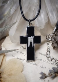 Image 5 of Opossum Tooth Cross Pendant