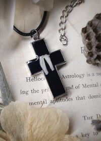 Image 4 of Opossum Tooth Cross Pendant #2