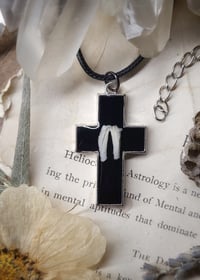 Image 2 of Opossum Tooth Cross Pendant #2