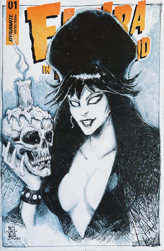 Image of ELVIRA IN HORRORLAND #1 SKETCH COVER (ORIGINAL DRAWING)