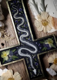 Image 2 of Snake Skeleton and Floral Wall Cross