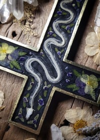 Image 5 of Snake Skeleton and Floral Wall Cross