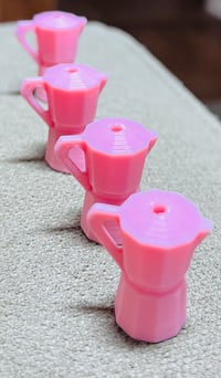 Image 1 of 1 pink Mini Coffee bead | 3D Printed Pot Keychain | Coffee Bag Charm, beaded pen