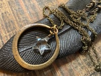 Image 6 of Crystal Quartz Star Brass hoops earrings and necklace . Cosmos series