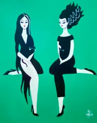 Spooky Sisters Green - Original Painting 