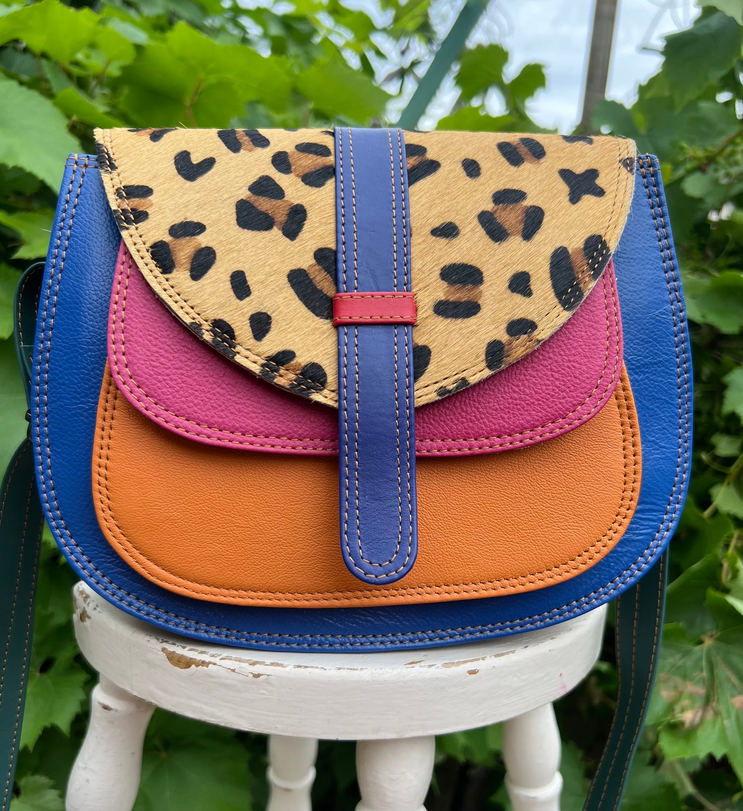 Image of Medium Multi Coloured Saddle #CS3