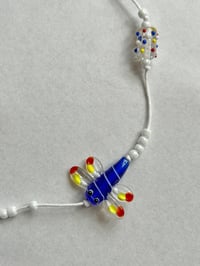 Image 2 of Multi Odd Bead Necklace — Dragonfly White