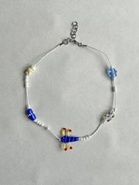 Image 1 of Multi Odd Bead Necklace — Dragonfly White