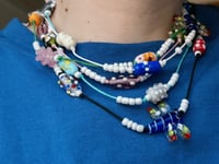 Image 5 of Multi Odd Bead Necklace — Dragonfly White