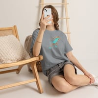 Image 18 of Running Woman Graphic Tee — Retro Aqua Sprint Design