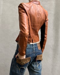 Image 3 of MULTI-ZIP TAN LEATHER JACKET