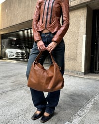 Image 6 of MULTI-ZIP TAN LEATHER JACKET