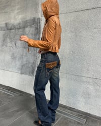 Image 3 of HOODED LEATHER JACKET