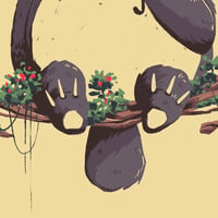 Image 3 of Totoro on a branch 