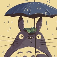 Image 2 of Totoro on a branch 