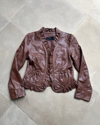Image 4 of BROWN FRILL LEATHER JACKET