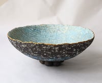 Image 9 of Handmade Blue Paper Mache Decorative Bowl | Ocean Inspired Home Decor