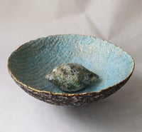 Image 13 of Handmade Blue Paper Mache Decorative Bowl | Ocean Inspired Home Decor