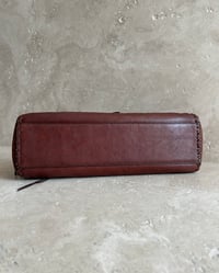 Image 9 of BROWN LEATHER FLOWER MOTIF BAG