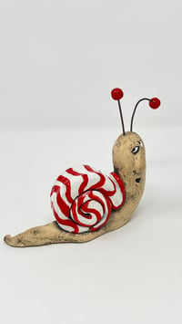 Image 2 of Christmas Ribbon candy Snail - adorable and slightly repulsive. 