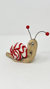 Image 1 of Christmas Ribbon candy Snail - adorable and slightly repulsive. 
