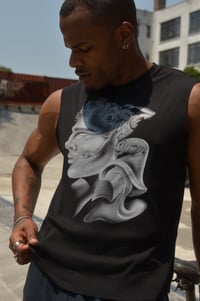 Image 3 of Black rib muscle tee 