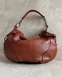 Image 5 of BURGUNDY LEATHER AND FUR BAG