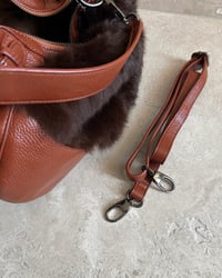 Image 9 of BURGUNDY LEATHER AND FUR BAG