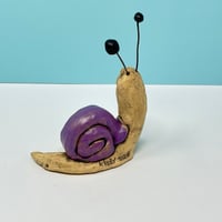 Image 4 of Snail in a shiny purple shell. 
