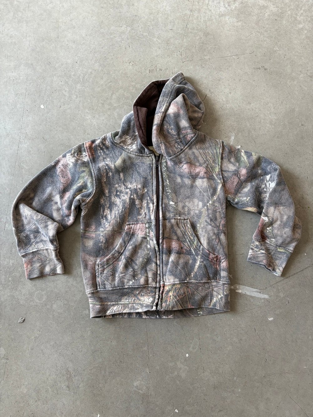 Image of Vintage Ridge Camo Zip Up Hoodie Small Youth