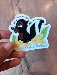 CLEAR Flower Skunk Sticker