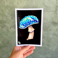Image 1 of Blue Mushroom - Signed 5"x7" Prints