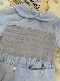 Image 3 of blue smocked romper 