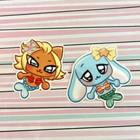 Image 2 of Mermaid Cat and Bunny Stickers