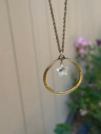 Image 8 of Quartz Crystal Star brass necklace . Cosmos series
