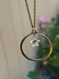 Image 3 of Quartz Crystal Star brass necklace . Cosmos series