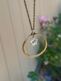 Image 2 of Quartz Crystal Star brass necklace . Cosmos series