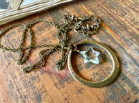 Image 15 of Quartz Crystal Star brass necklace . Cosmos series