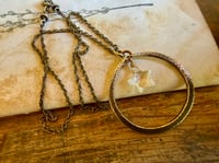 Image 18 of Quartz Crystal Star brass necklace . Cosmos series