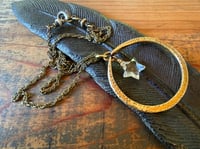 Image 20 of Quartz Crystal Star brass necklace . Cosmos series