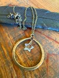 Image 21 of Quartz Crystal Star brass necklace . Cosmos series