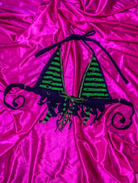 Image 1 of Pierced Neon Green Striped Fairy Top 