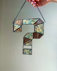 Image 1 of ✷ MADE TO ORDER: Tipper Stained Glass Wall Piece ? Question Mark – Various Colors
