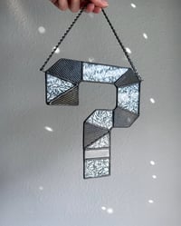 Image 3 of ✷ MADE TO ORDER: Tipper Stained Glass Wall Piece ? Question Mark – Various Colors