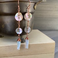 Image 1 of Red abalone and biwa stick pearls