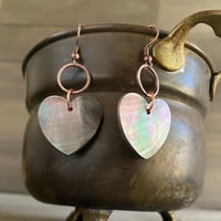 Image 2 of Black lip shell hearts on copper