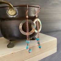 Image 3 of Turquoise, sunstone, and abalone earrrings