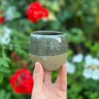 Image 1 of Flat white coffee cup in green