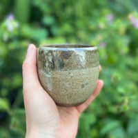Image 1 of Flat white coffee cup in brown speckle